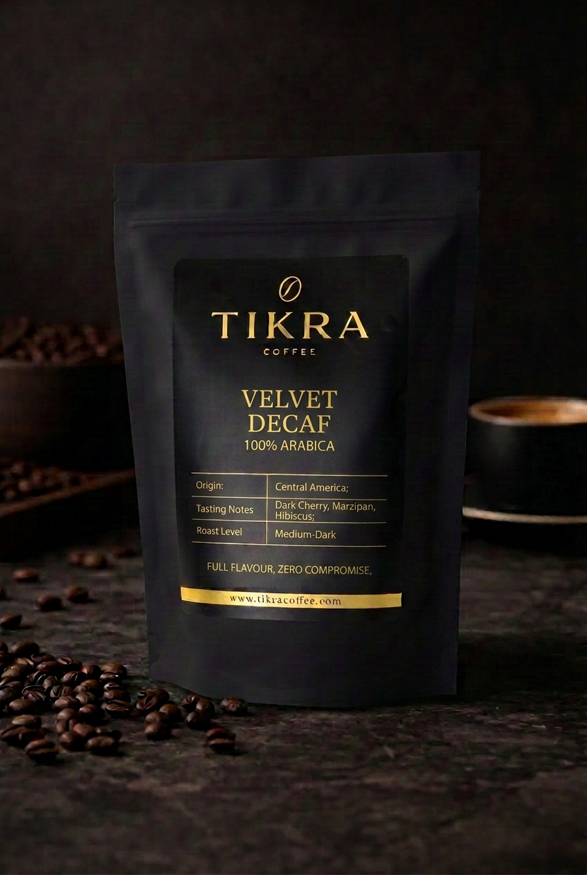 Tikra Velvet Decaf — Central American blend, 100% Arabica