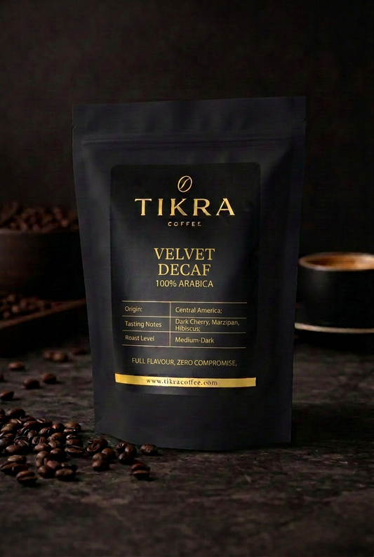 Tikra Velvet Decaf — Central American blend, 100% Arabica